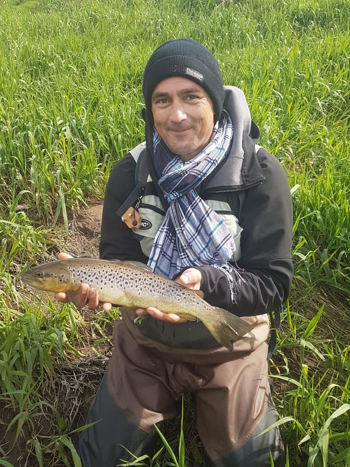 Jolie truite prise en seche
